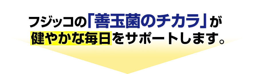 フジッコの「善玉菌のチカラ」が元気な体内環境作りをサポートします。