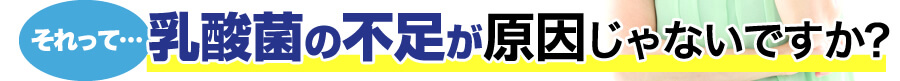 それって…乳酸菌の不足が原因じゃないですか？