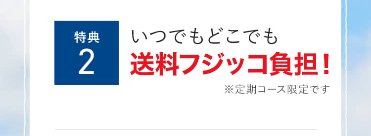 特典2　いつでもどこでも送料無料！※定期コース限定です