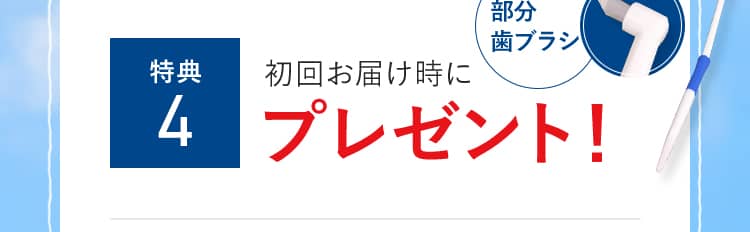 特典4　初回お届け時に部分歯ブラシプレゼント！